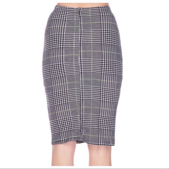 ✨LAST ONES✨Houndstooth plaid chic pencil skirt - Picture 4 of 5